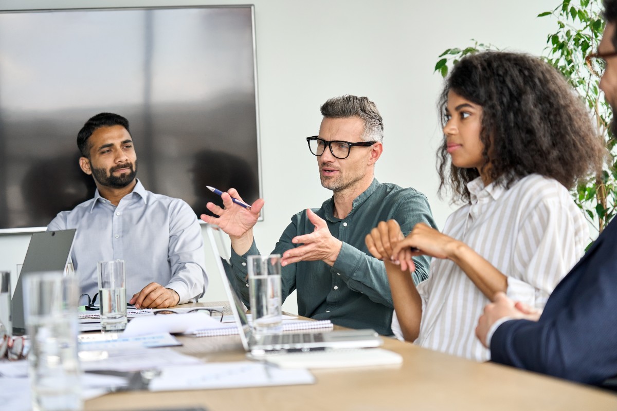 Business leaders reviewing operational performance and growth priorities